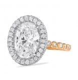 1.80 Carat Oval Diamond Halo & Bezel Band Engagement Ring