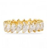 4 carat Pear Shape Diamond Angled Yellow Gold Band