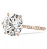 Round Moissanite Rose Gold Six-Prong Engagement Ring