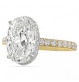 4.00 ct Oval Diamond Two-Tone Hidden Halo Engagement Ring
