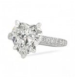 2.93 ct Heart Shape Diamond Three-Row Engagement Ring