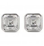 6 carat TW Asscher Cut Bezel Lab Grown Diamond Studs
