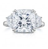 5.31 Carat Cushion Cut Diamond Three-Stone Engagement Ring