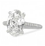4.01 carat Oval Diamond Three-Row Engagement Ring