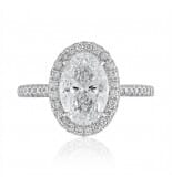 2 ct Oval Diamond Double-Edge Halo Cathedral Engagement Ring