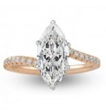 1.75 carat Marquise Diamond Rose Gold Swoop Engagement Ring