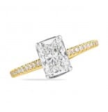 1.30 Carat Radiant Cut Diamond Two-Tone Cathedral Engagement Ring
