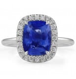 2.29 carat Cushion Cut Sapphire Halo Engagement Ring
