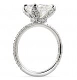 4 carat Cushion Cut Diamond Lotus Prong Engagement Ring
