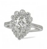 1.01 ct Pear Shape Diamond Vintage Halo Engagement Ring