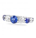 Sapphire and Diamond Tapered Eternity Band
