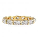 Moissanite East-West Oval Cut Yellow Gold Eternity Band