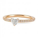 .30 ct Heart Shape Diamond Rose Gold Super Stackable Ring