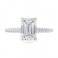 1.76 carat Emerald Cut Diamond Super Slim Band Engagement Ring