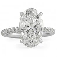 4.51 carat Oval Diamond Engagement Ring white gold front view