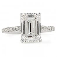 3.06ct Emerald Cut Lab Diamond Engagement Ring top