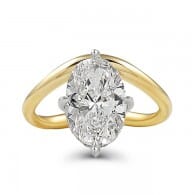 3 carat Oval Diamond Compass Prong Solitaire Ring front