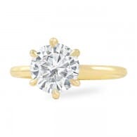 Round Moissanite Six Prong Solitaire Engagement Ring