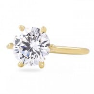 3.00ct Round Diamond Yellow Gold Solitaire Six-Prong Ring