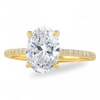 1.70 ct Oval Diamond Super Slim Band Engagement Ring 