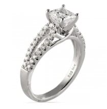 .90 ct Princess Cut Diamond 14K White Gold Engagement Ring