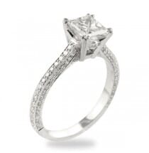 1.11 ct Princess Cut Diamond White Gold Engagement Ring