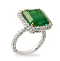 10.32 ct Emerald and Diamond Platinum Ring