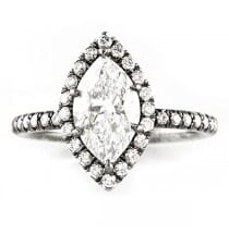 1.58 Carat Marquise Diamond Black Rhodium And Platinum Engagement Ring