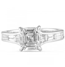 1.21 ct Asscher Cut Diamond Platinum Engagement Ring