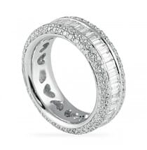 Baguette And Round Diamond Multi-Row Eternity Band