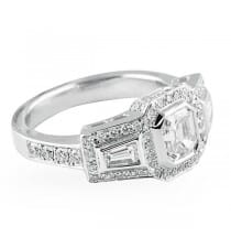 .71 ct Asscher Diamond 14K White Gold Engagement Ring