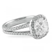 2.19 ct Cushion Diamond Platinum Engagement Ring