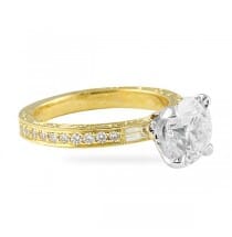 1.75 ct Round Diamond Yellow Gold Engagement Ring