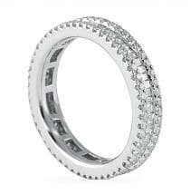 1.4 Carat Round and Baguette 3-Row Diamond Eternity Band