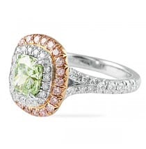 1.55 ct Fancy Intense Green Diamond Engagement Ring