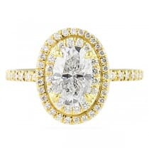 1.20 ct Oval Diamond Yellow Gold Engagement Ring