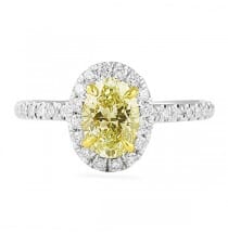 0.85 ct Oval Yellow Diamond Engagement Ring
