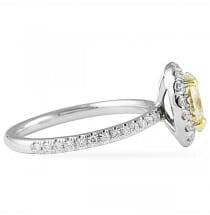 0.85 ct Oval Yellow Diamond Engagement Ring
