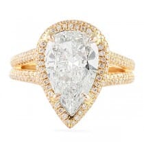 2.57 ct Pear Shape Rose Gold Engagement Ring
