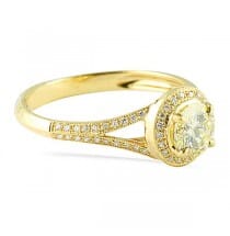 0.55 ct Yellow Diamond Yellow Gold Engagement Ring