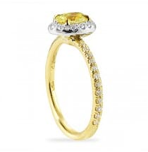 0.46 ct Oval Yellow Diamond Two Tone Gold Engagement Ring