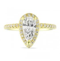 0.99 ct Pear Shape Diamond Yellow Gold Engagement Ring