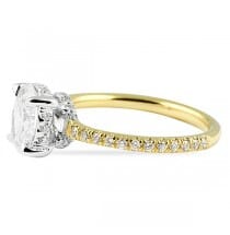 0.91 ct Oval Diamond Yellow and White Gold Engagement Ring