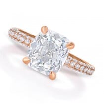 2.55 ct Antique Cushion Rose Gold Engagement Ring