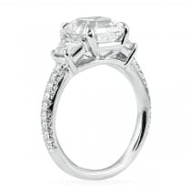 3.13 Carat Asscher Cut Platinum Engagement Ring