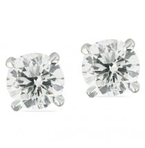 DIAMOND STUD EARRINGS IN FOUR PRONG SETTING OVER 1 CARAT EACH