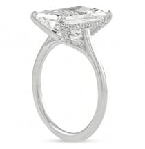 5 carat Radiant Cut Diamond Solitaire Engagement Ring front view white gold
