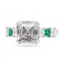 3.50 ct Asscher Diamond 7-Stone Engagement Ring