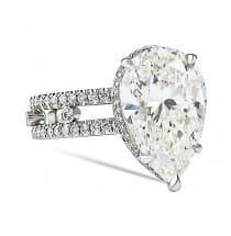 6.02ct Pear Shape Diamond Hidden Halo™ Engagement Ring top view