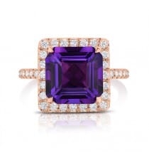 Amethyst and Diamond Rose Gold Ring